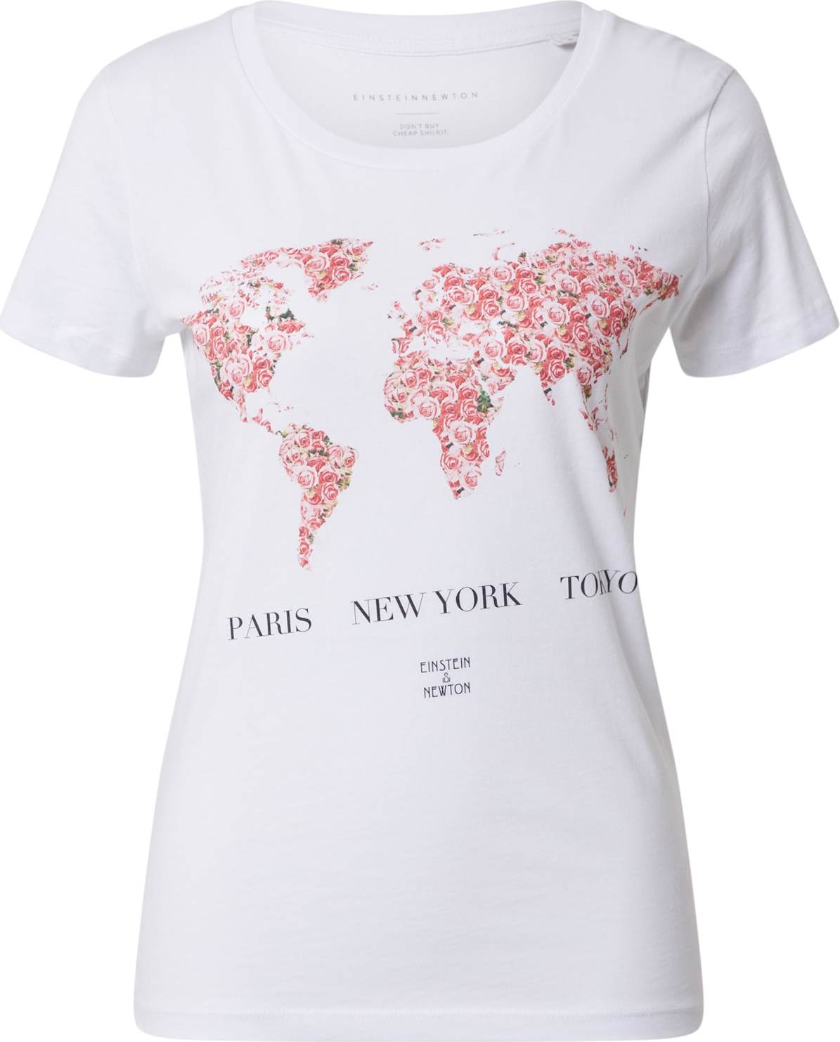 Tričko 'World' einstein & newton růžová / černá / bílá