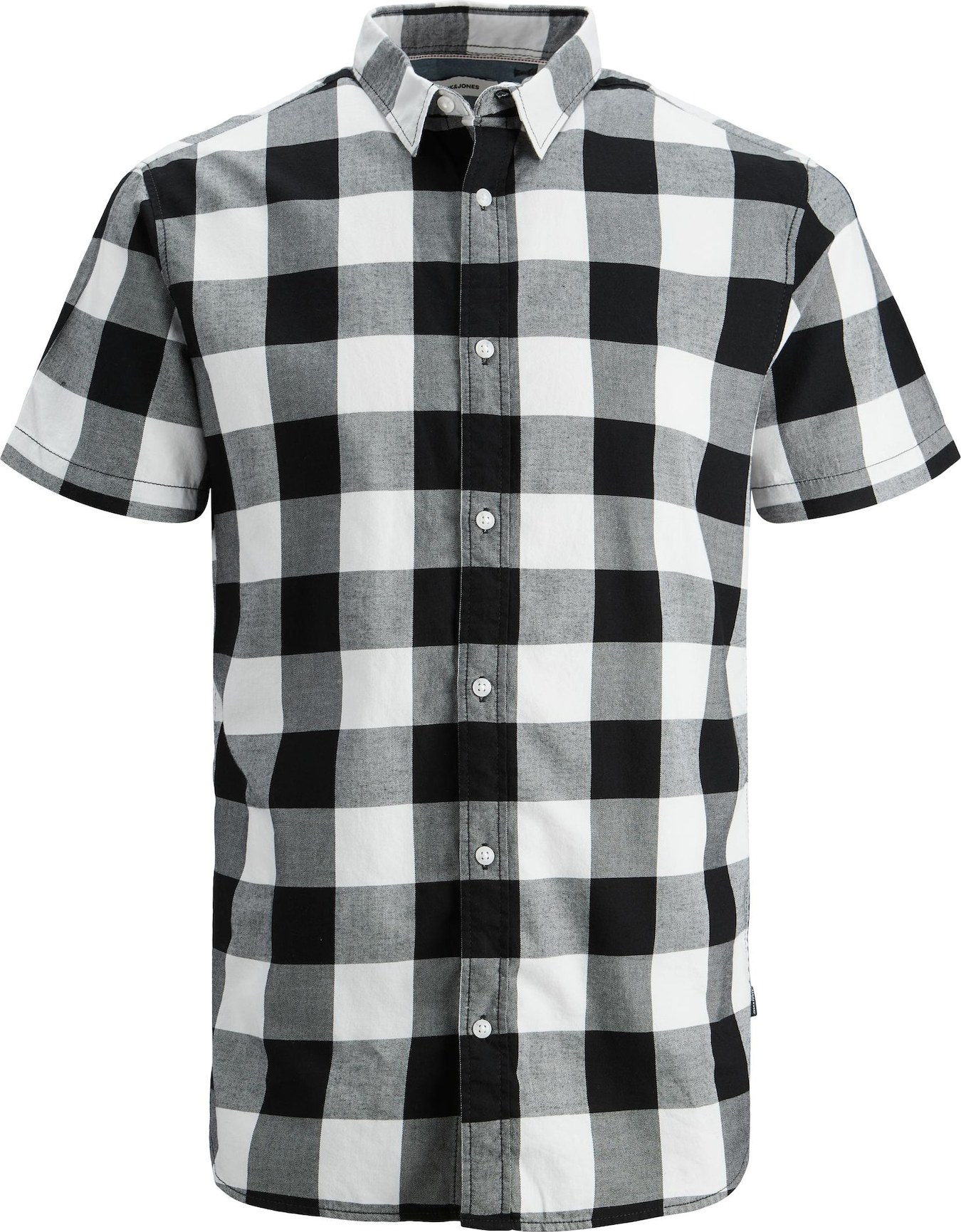 Košile 'Gingham' jack & jones černá / bílá