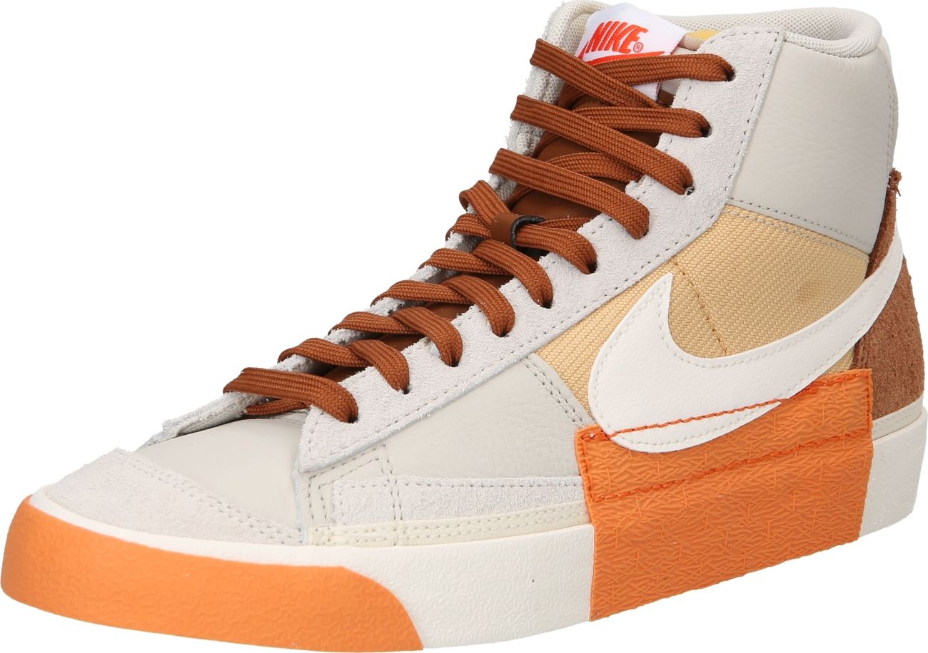 Kotníkové tenisky 'BLAZER MID PRO CLUB' Nike Sportswear hnědá / světle hnědá / oranžová / bílá