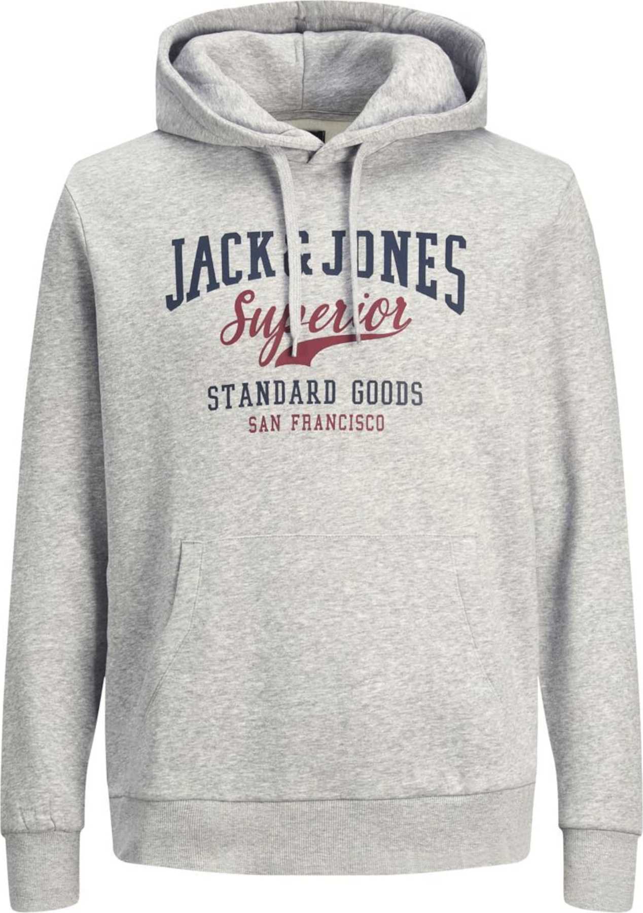 Mikina jack & jones námořnická modř / světle šedá / tmavě červená