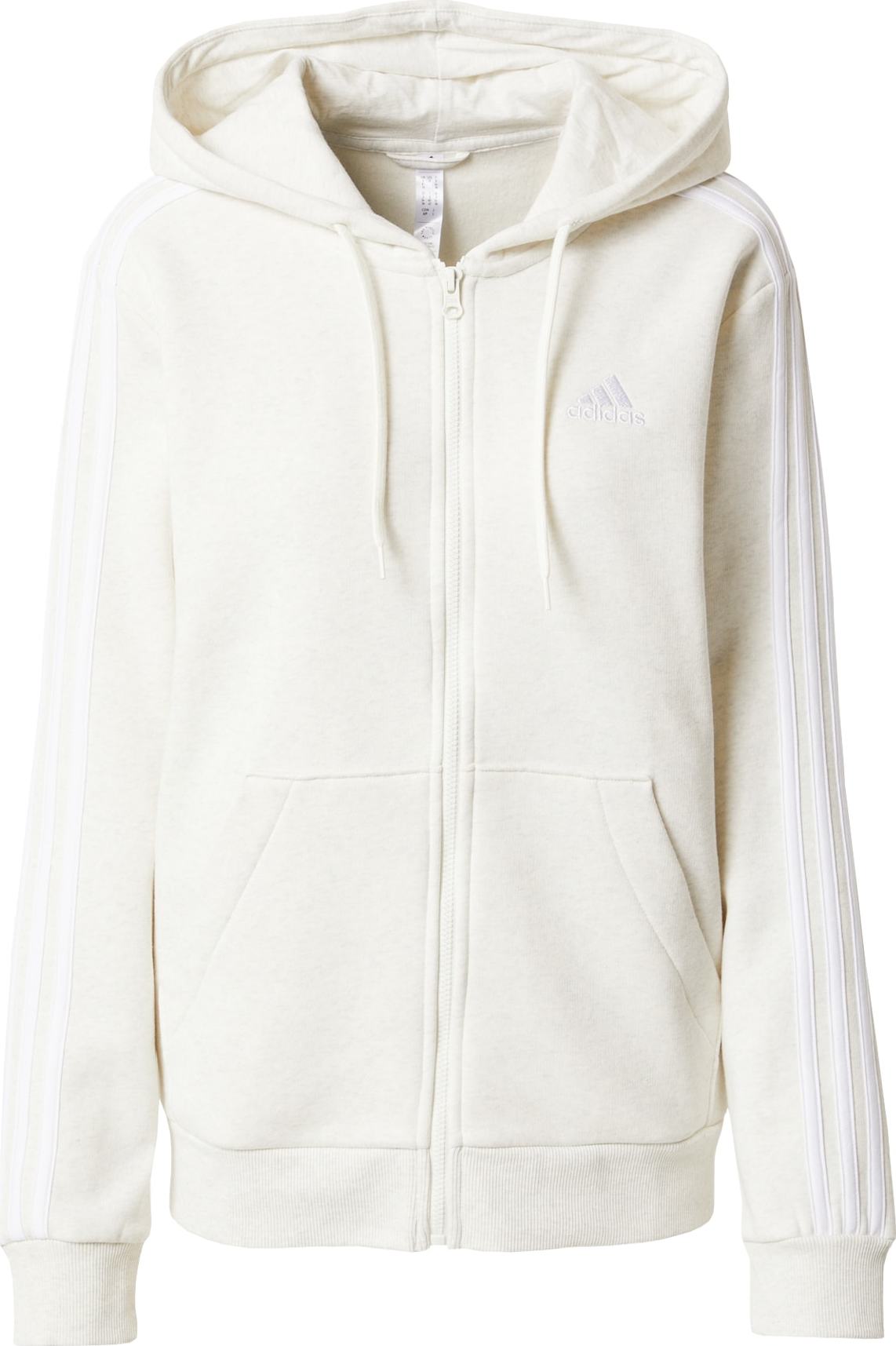 Mikina 'Essentials 3-Stripes Fleece' ADIDAS SPORTSWEAR bílá / offwhite