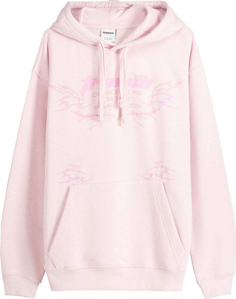 Mikina Bershka pink / světle růžová