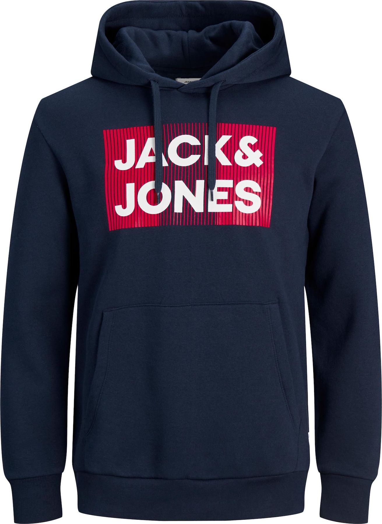 Mikina 'Ecorp' Jack & Jones Plus námořnická modř / červená / bílá