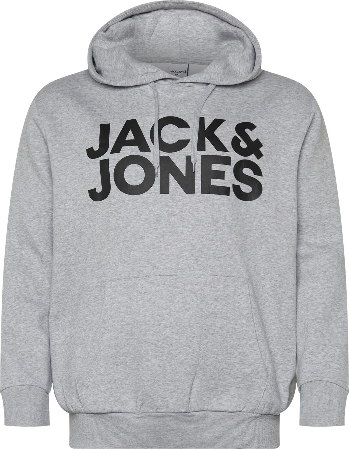 Mikina 'Ecorp' Jack & Jones Plus šedý melír / černá