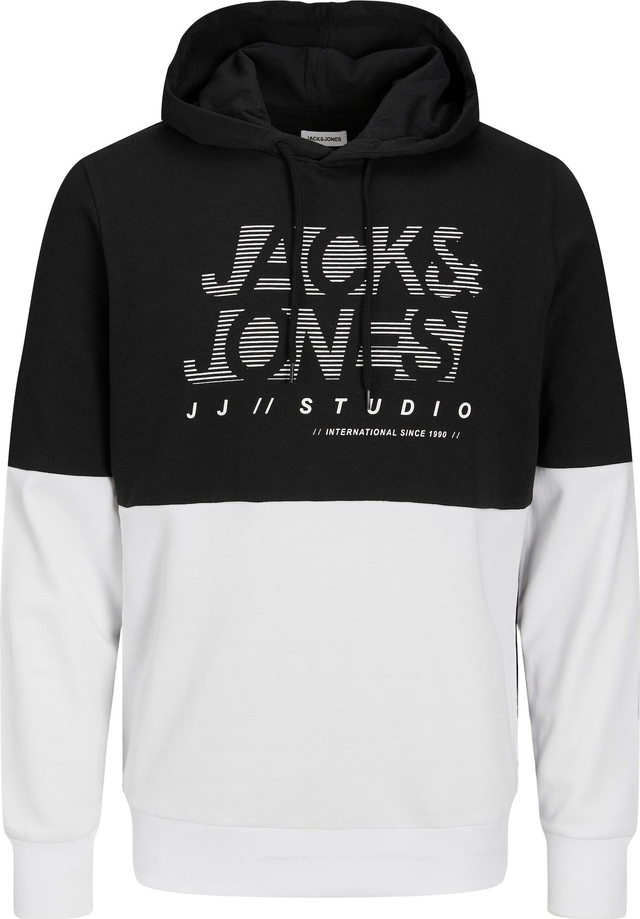 Mikina 'MARCO' jack & jones černá / přírodní bílá