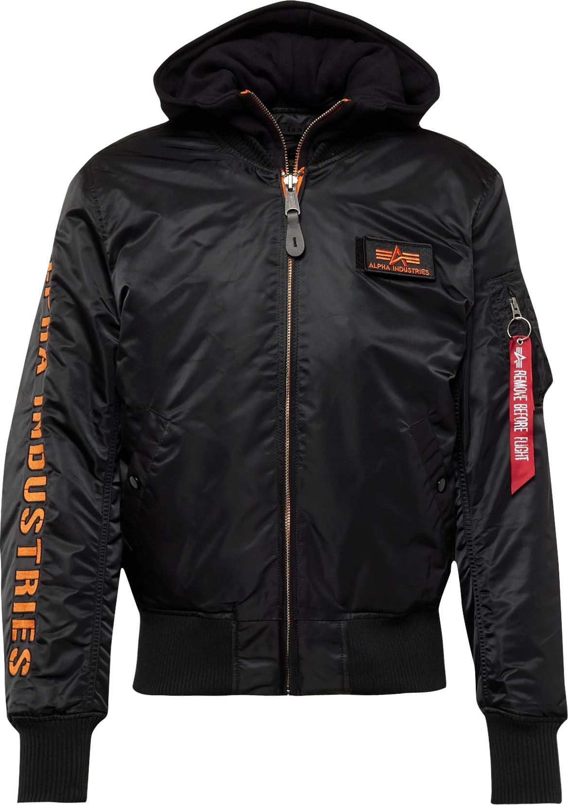 Přechodná bunda 'MA-1' alpha industries oranžová / černá