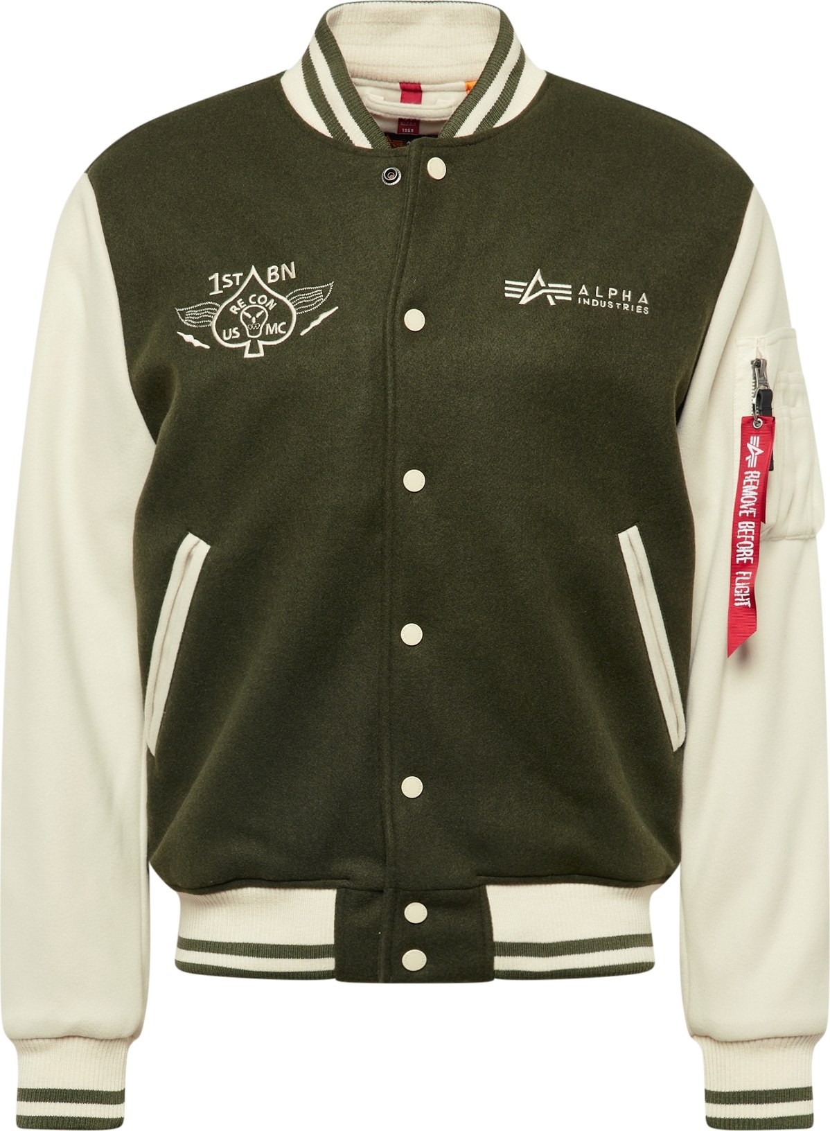 Přechodná bunda 'Varsity' alpha industries béžová / olivová