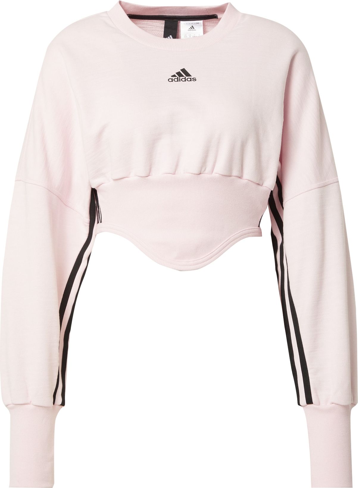 Sportovní mikina 'Dance 3-Stripes Corset-Inspired' ADIDAS SPORTSWEAR růžová / černá