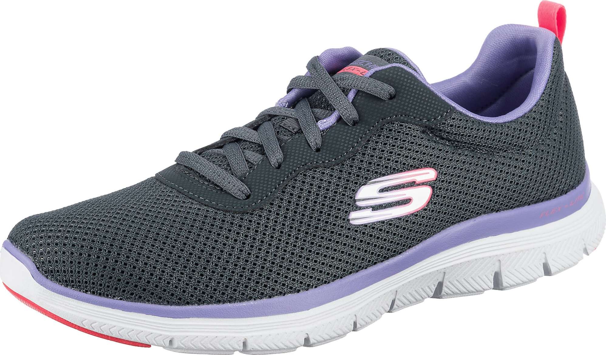 Tenisky Skechers tmavě šedá / fialová / pink / bílá