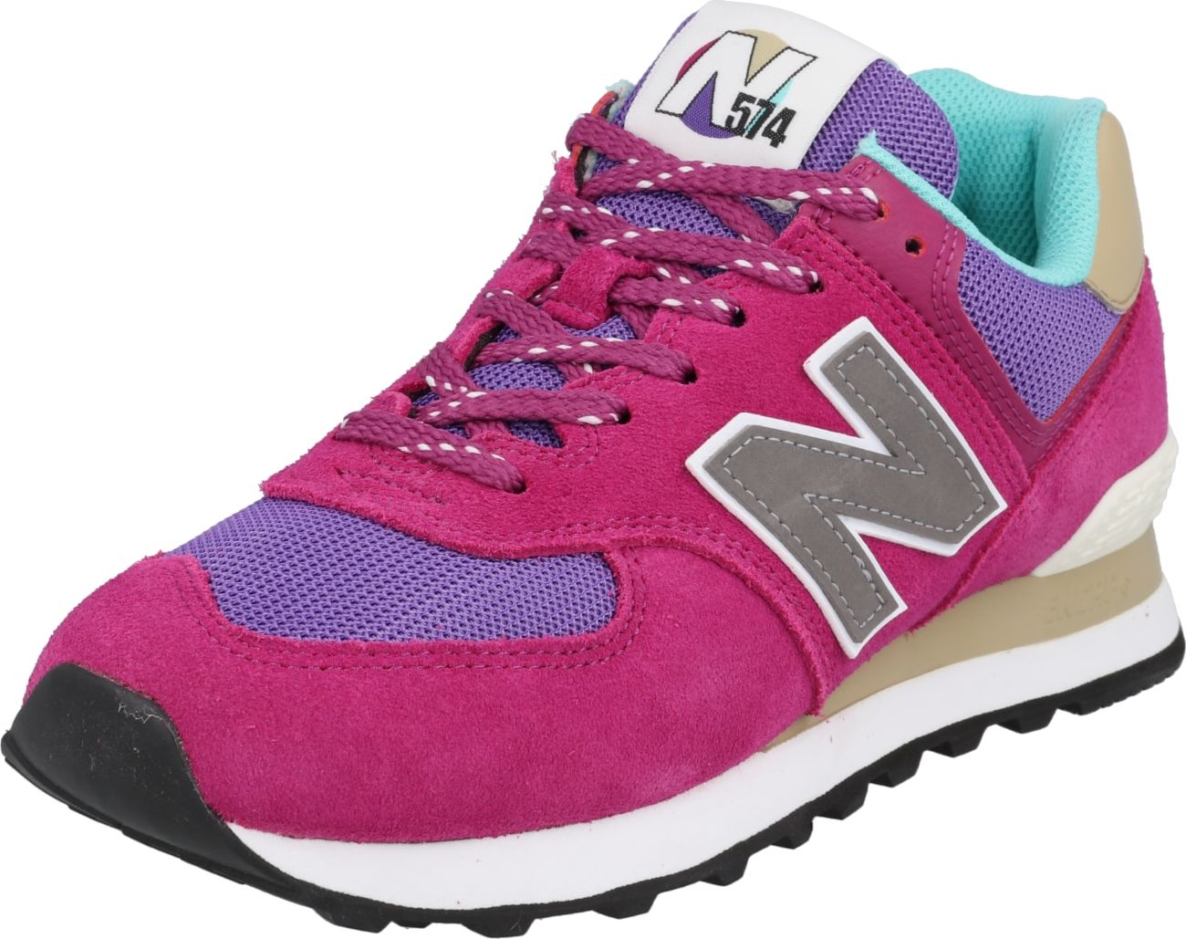 Tenisky '574' New Balance písková / barvy bláta / tmavě fialová / magenta