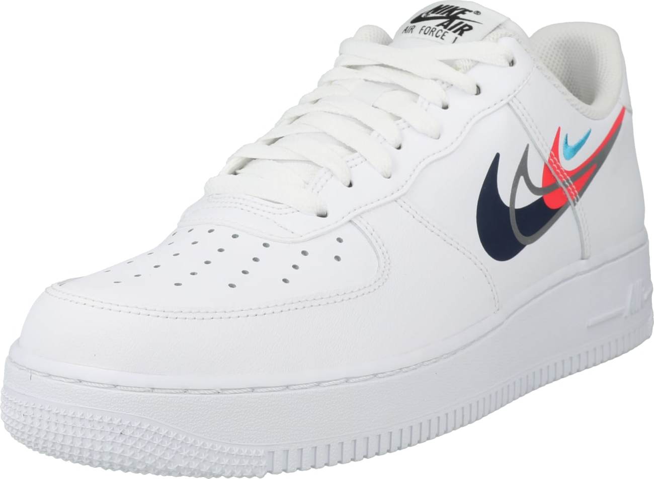 Tenisky 'AIR FORCE 1 07' Nike Sportswear světlemodrá / červená / černá / bílá