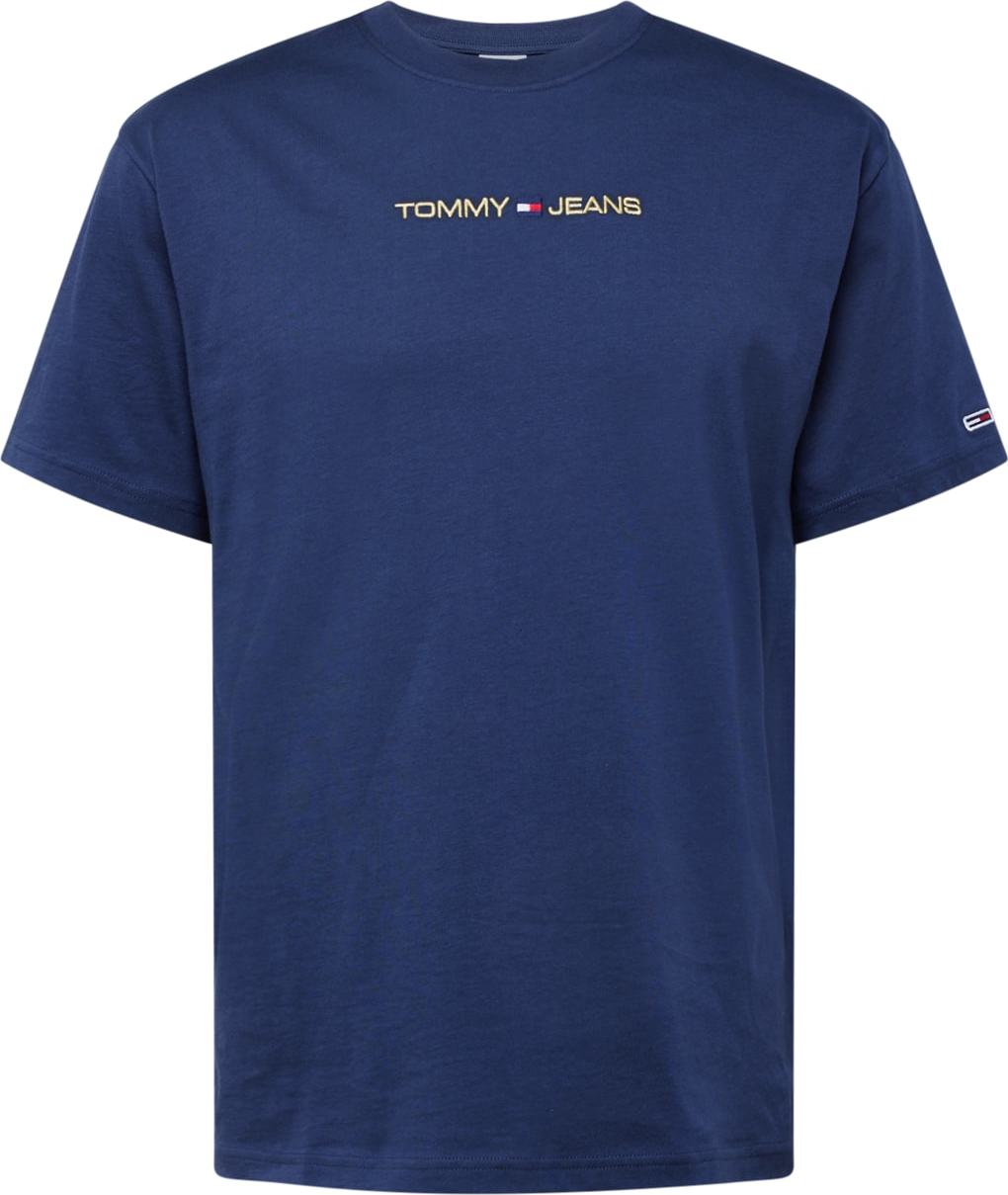 Tričko Tommy Jeans námořnická modř / zlatá / červená / bílá