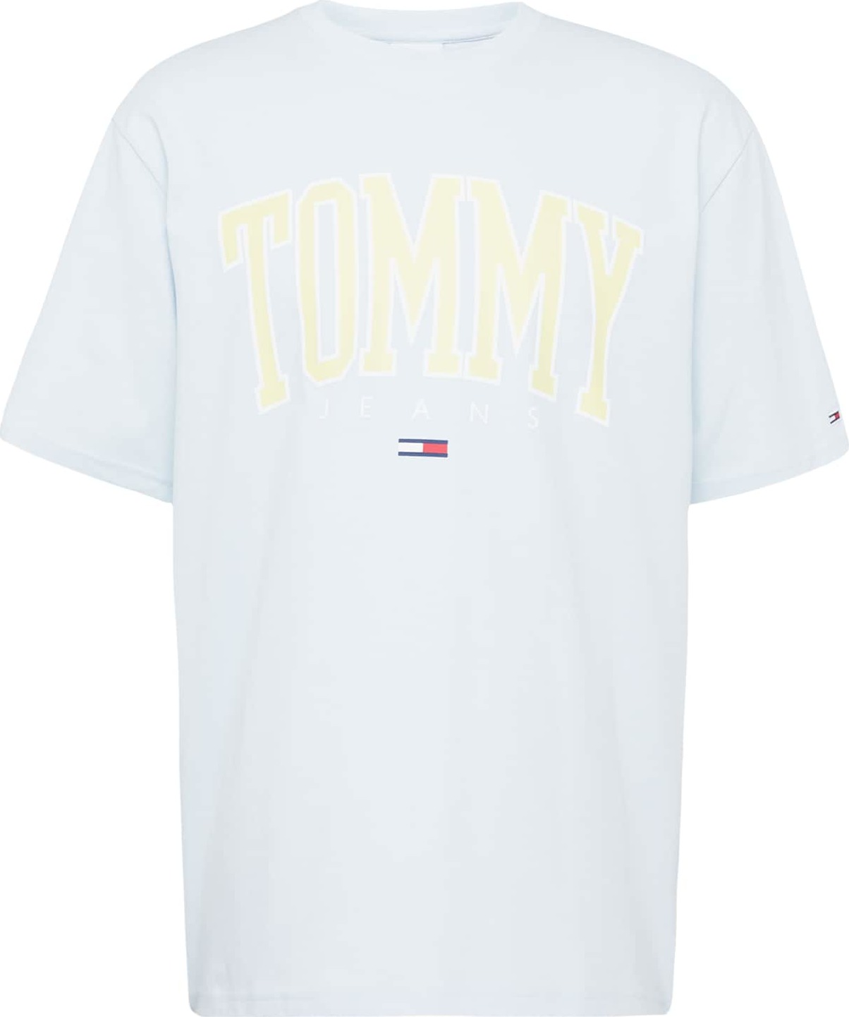 Tričko Tommy Hilfiger pastelově žlutá / světle šedá / červená / bílá