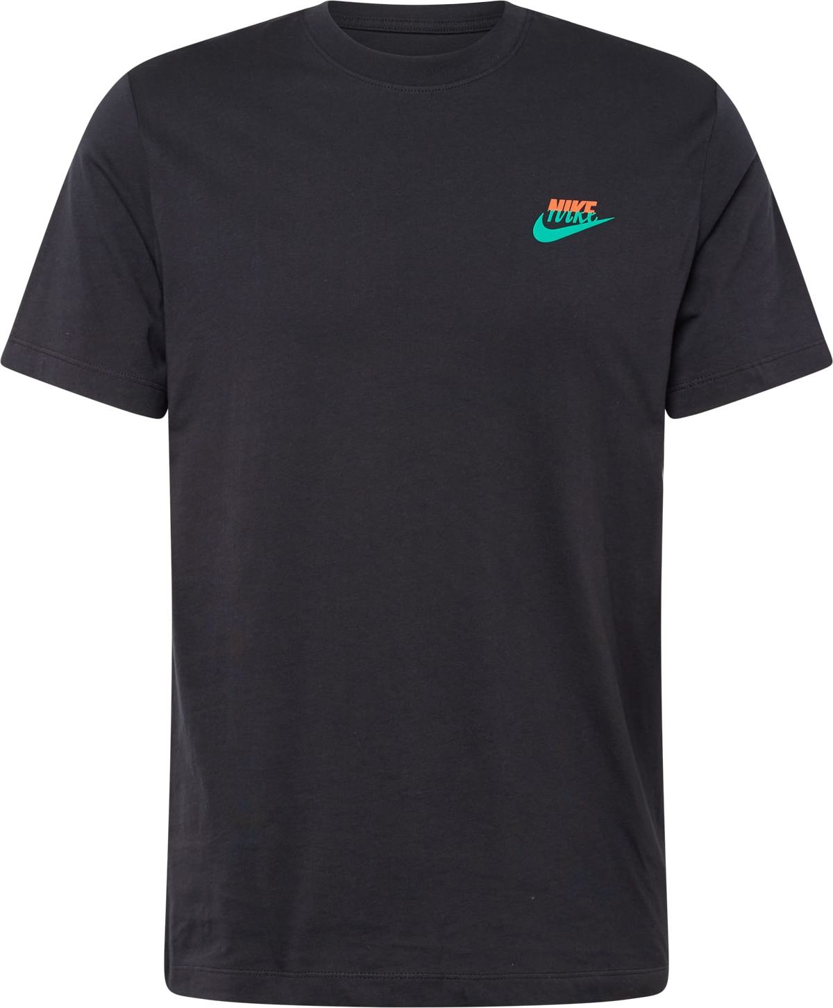 Tričko Nike Sportswear nefritová / oranžová / černá