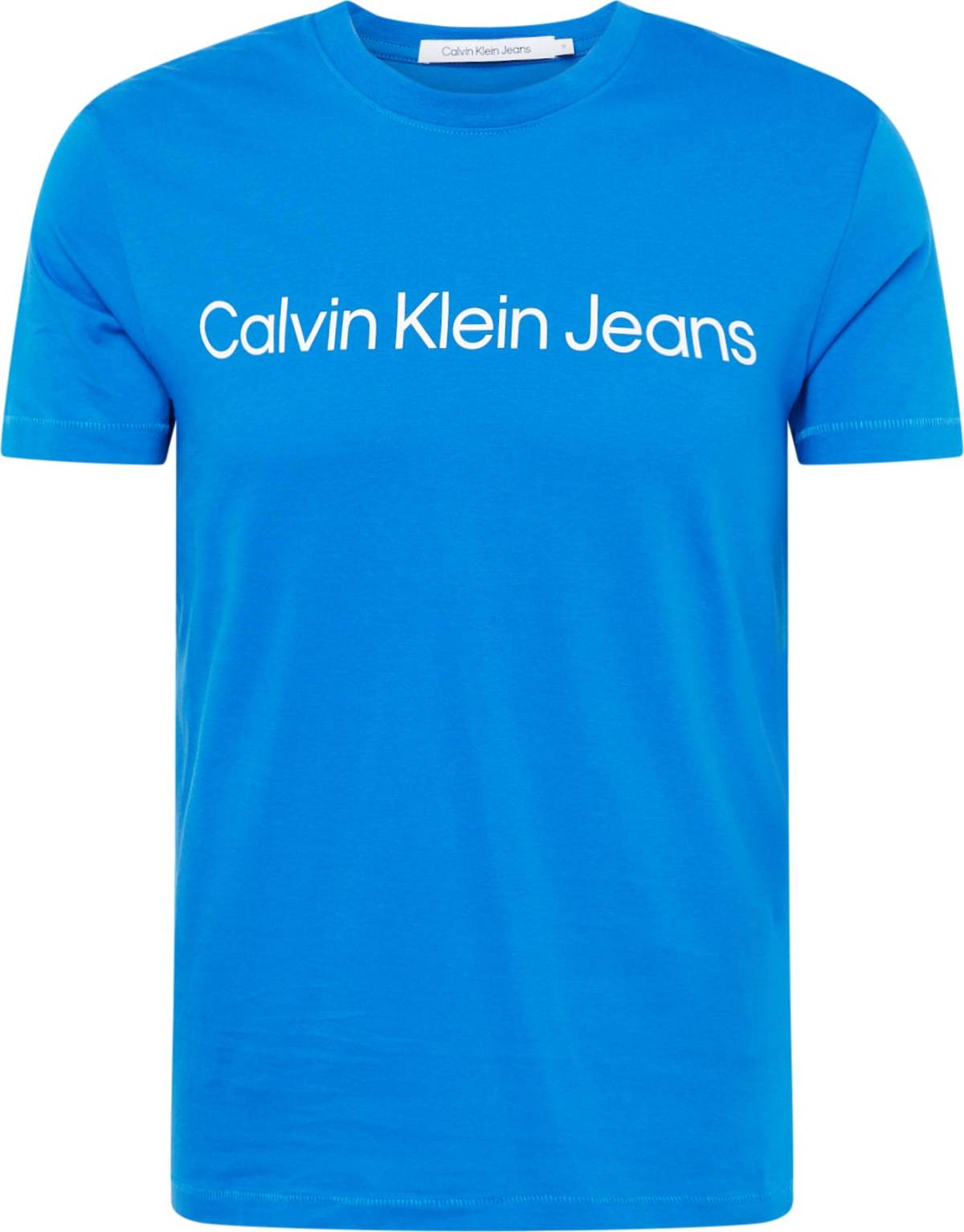 Tričko Calvin Klein Jeans nebeská modř / bílá