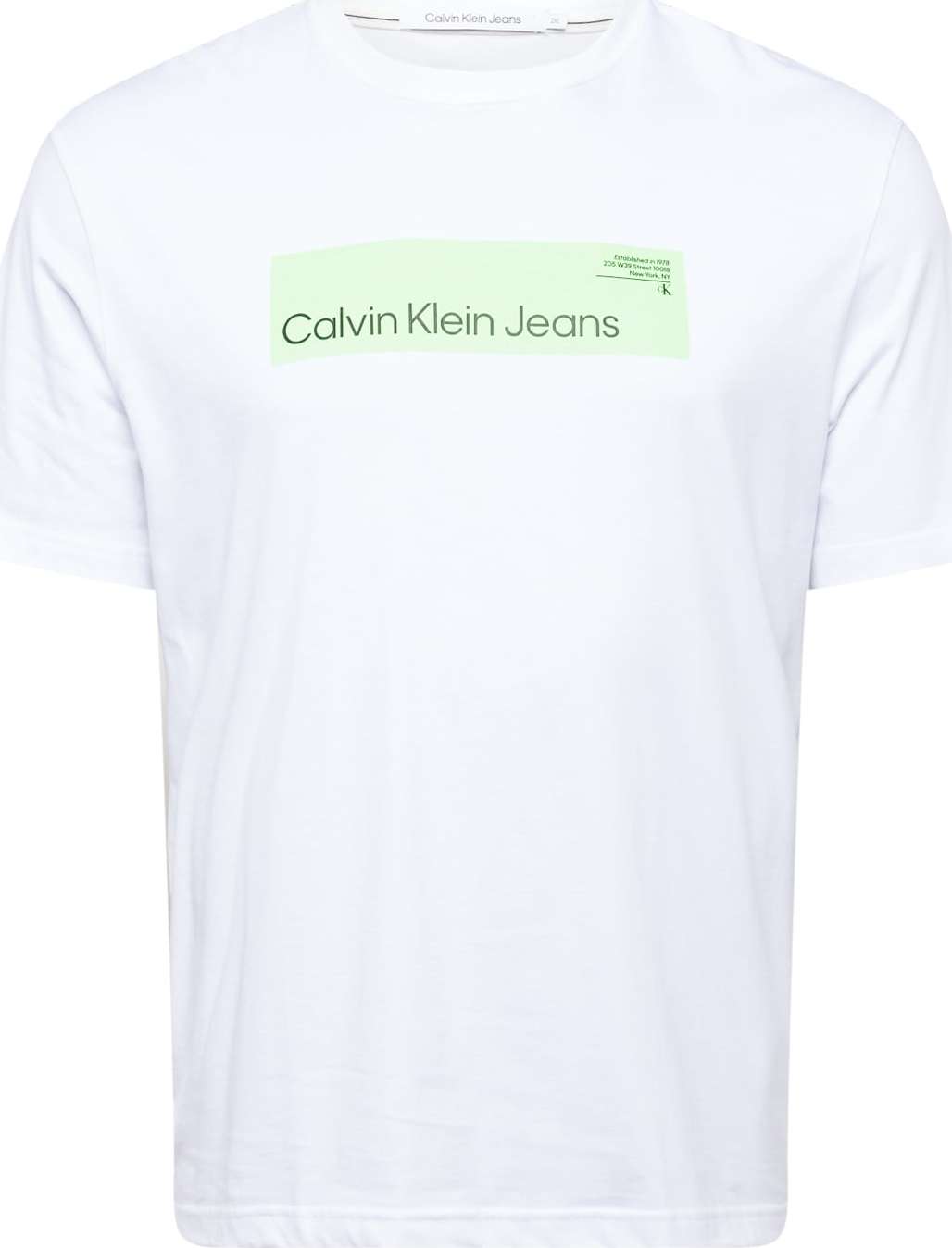 Tričko Calvin Klein Jeans Plus světle zelená / bílá