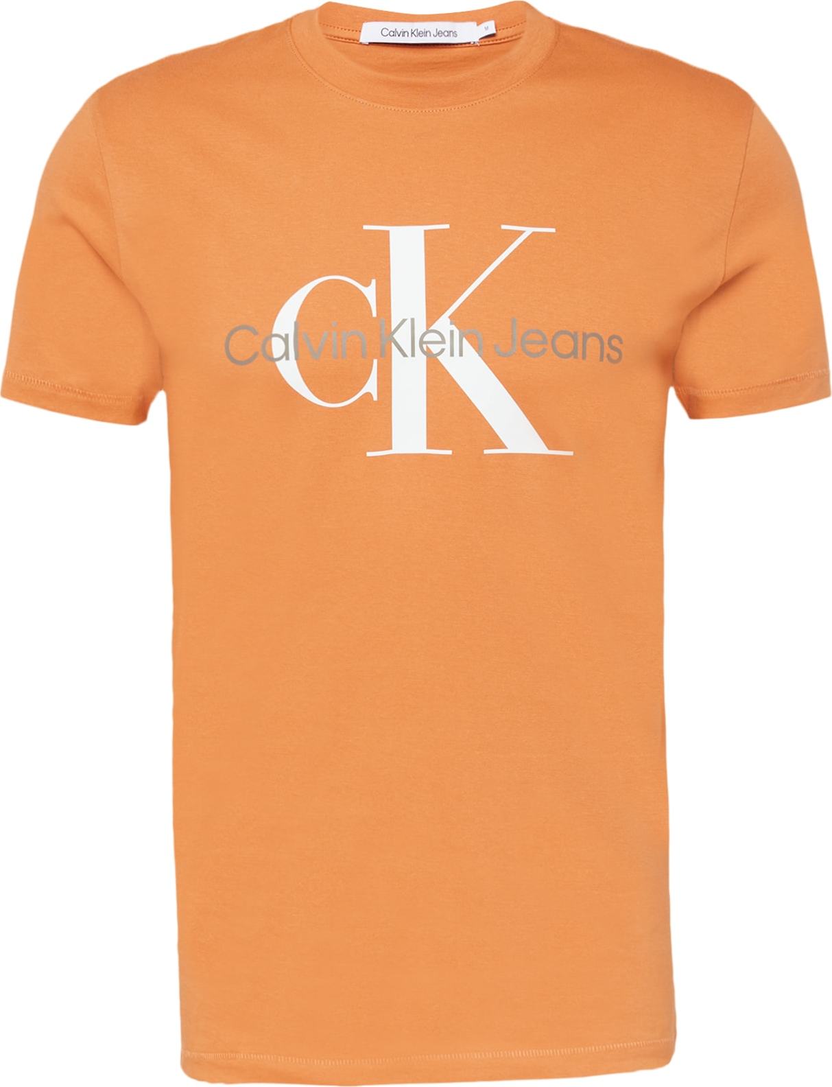 Tričko Calvin Klein Jeans šedá / oranžová / bílá