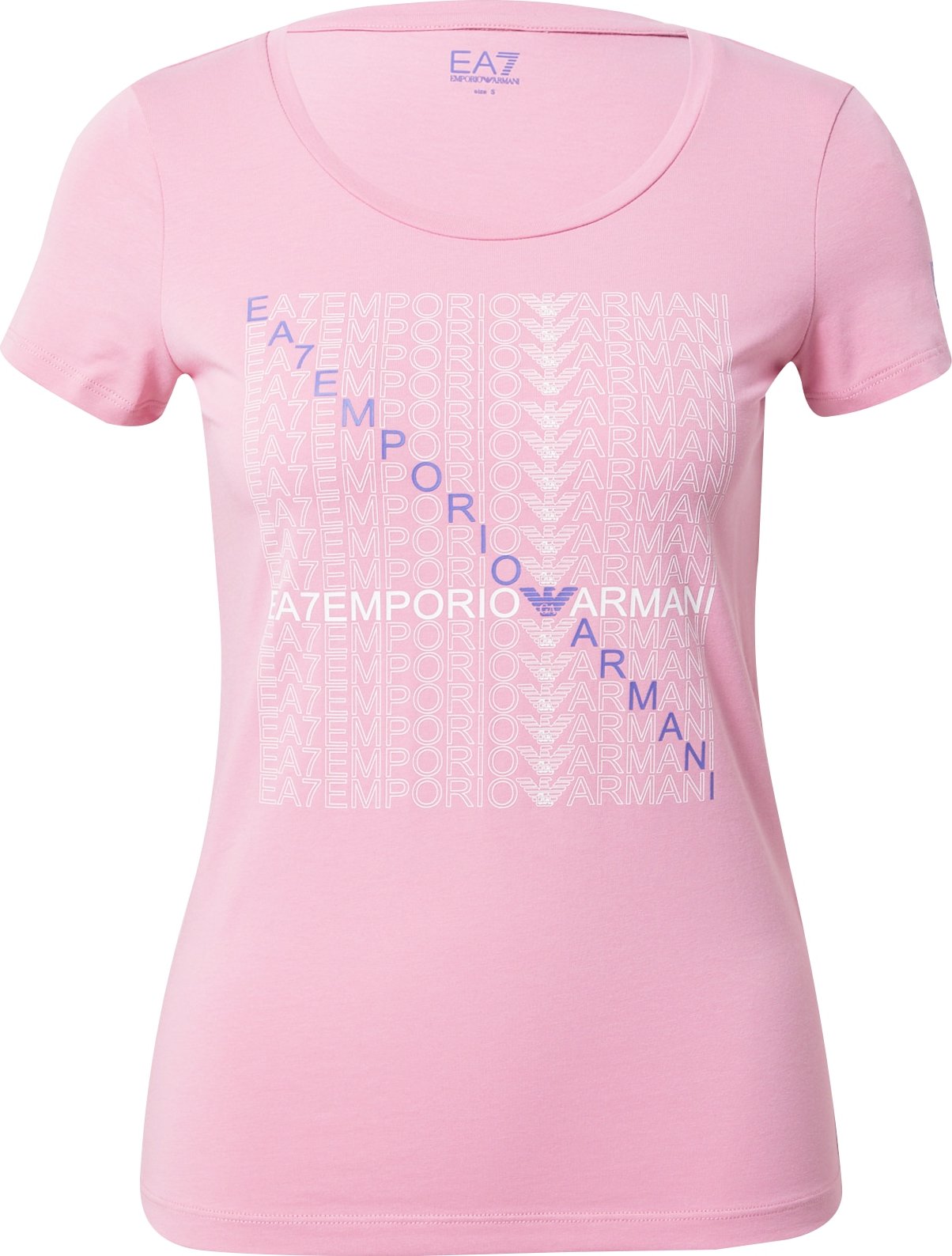 Tričko EA7 Emporio Armani královská modrá / pink / offwhite