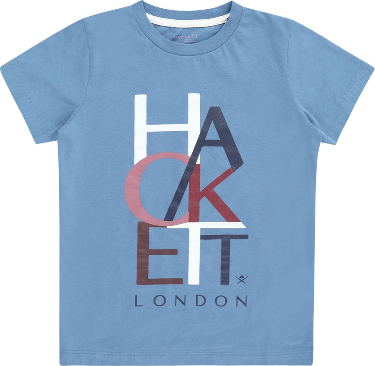 Tričko Hackett London světlemodrá / tmavě modrá / červená / bílá