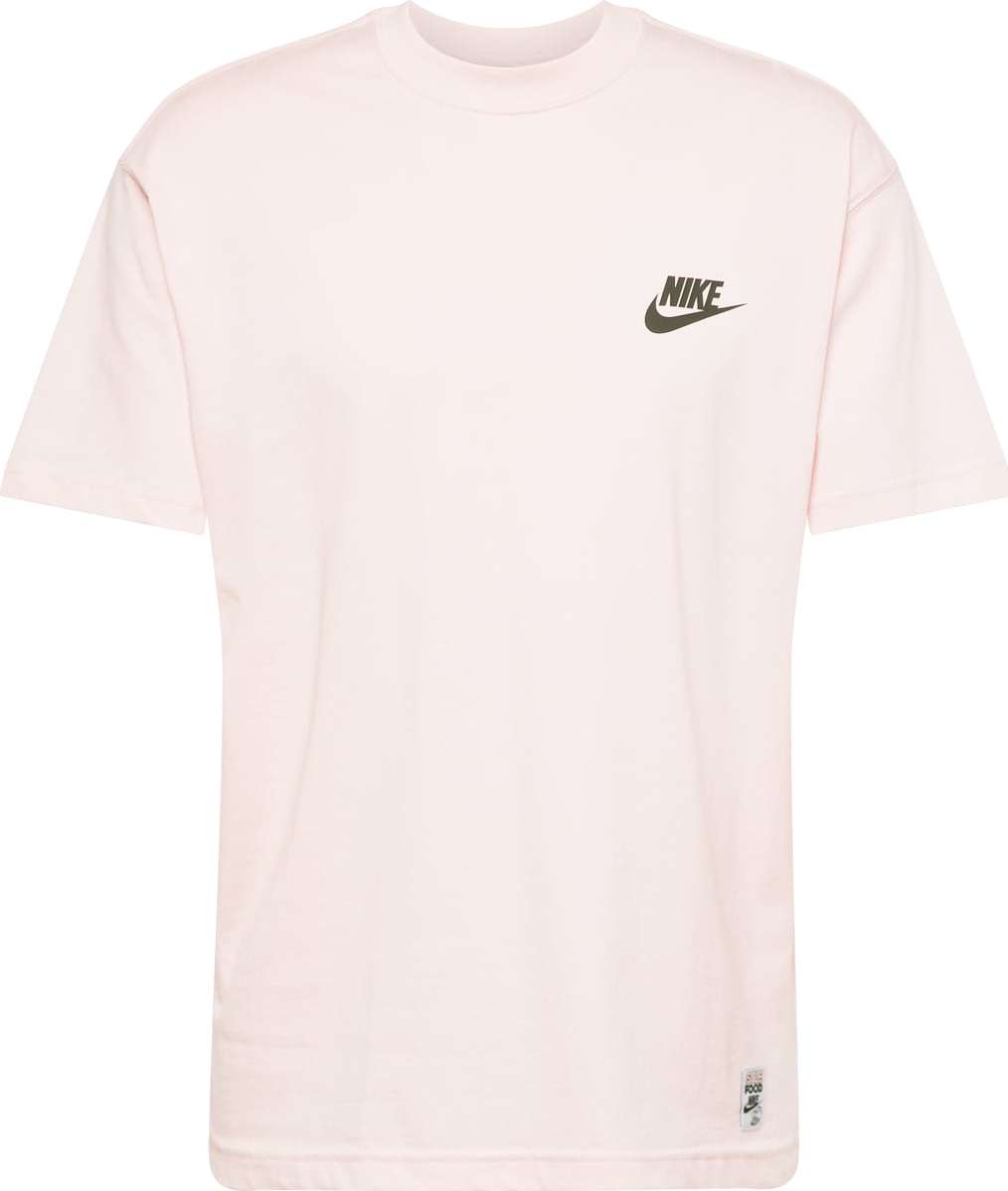 Tričko Nike Sportswear olivová / růžová / bílá