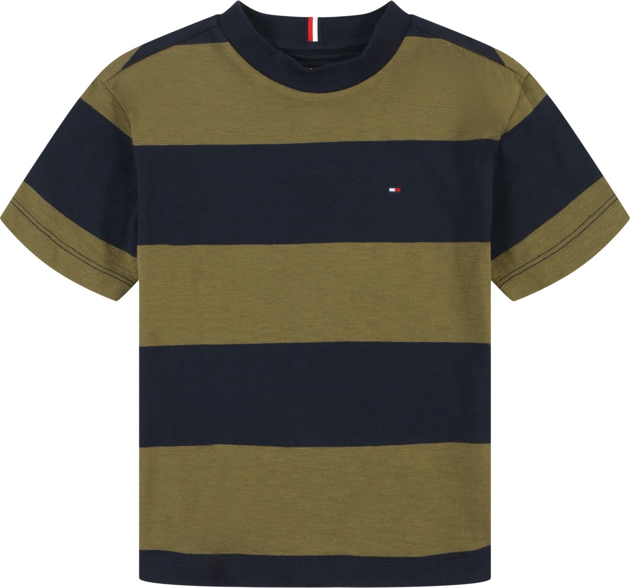 Tričko Tommy Hilfiger marine modrá / olivová