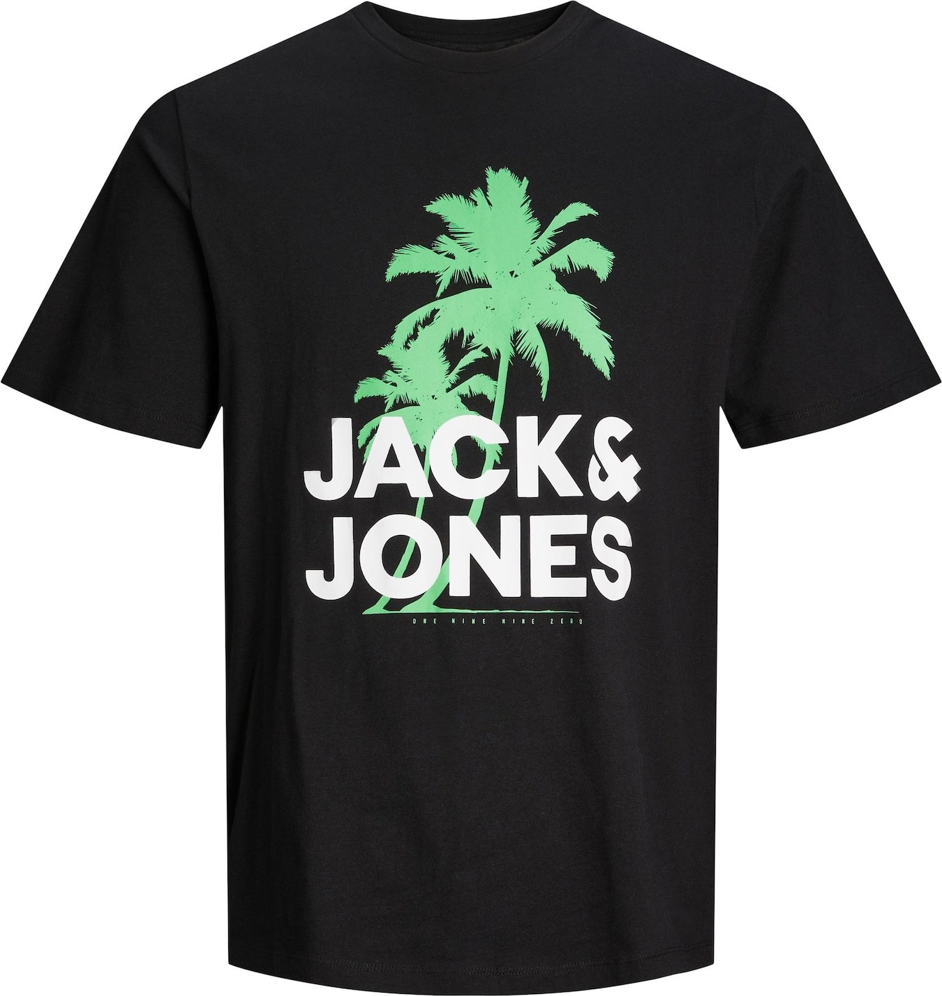 Tričko 'WAVY' jack & jones zelená / černá / bílá