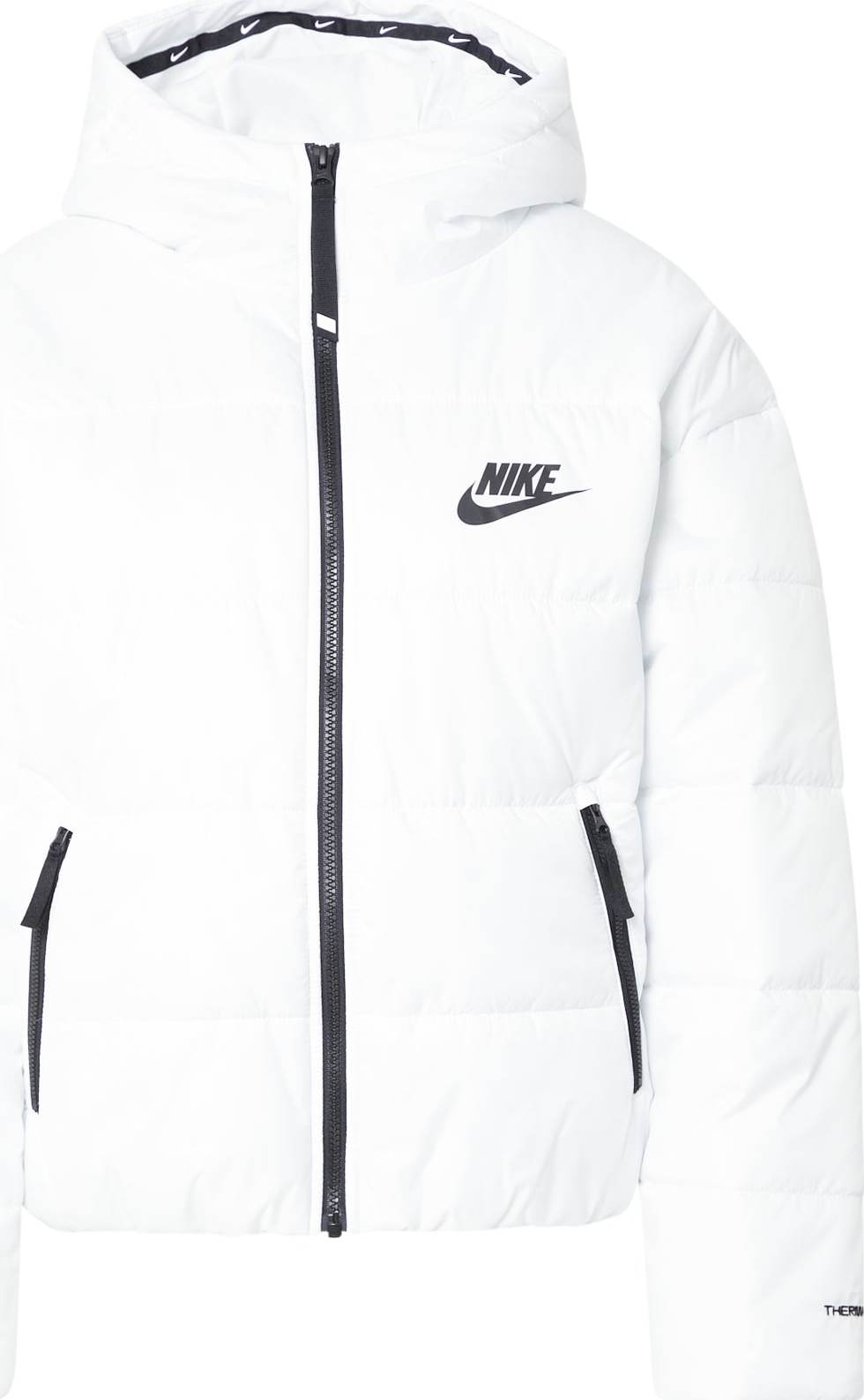 Zimní bunda Nike Sportswear černá / bílá