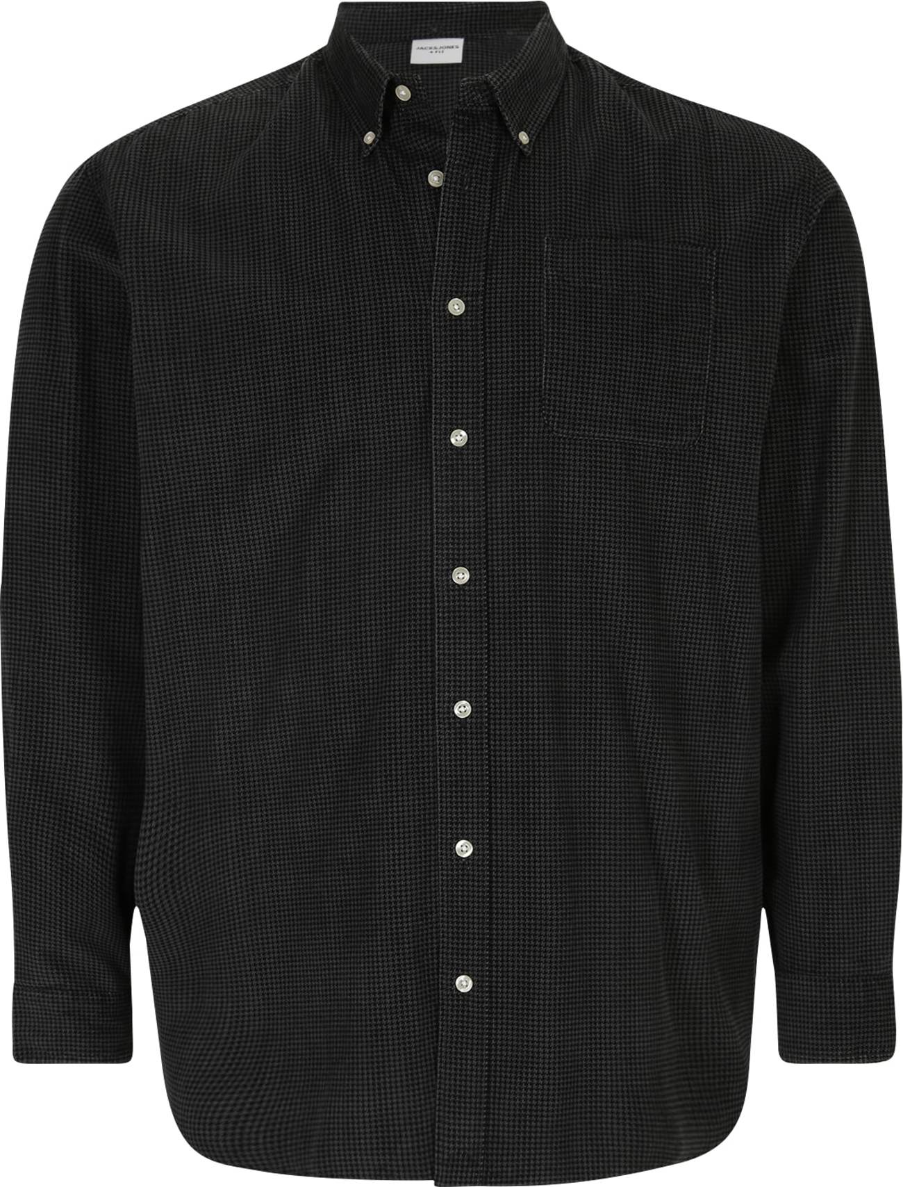 Košile 'BROOK' Jack & Jones Plus šedý melír / černá