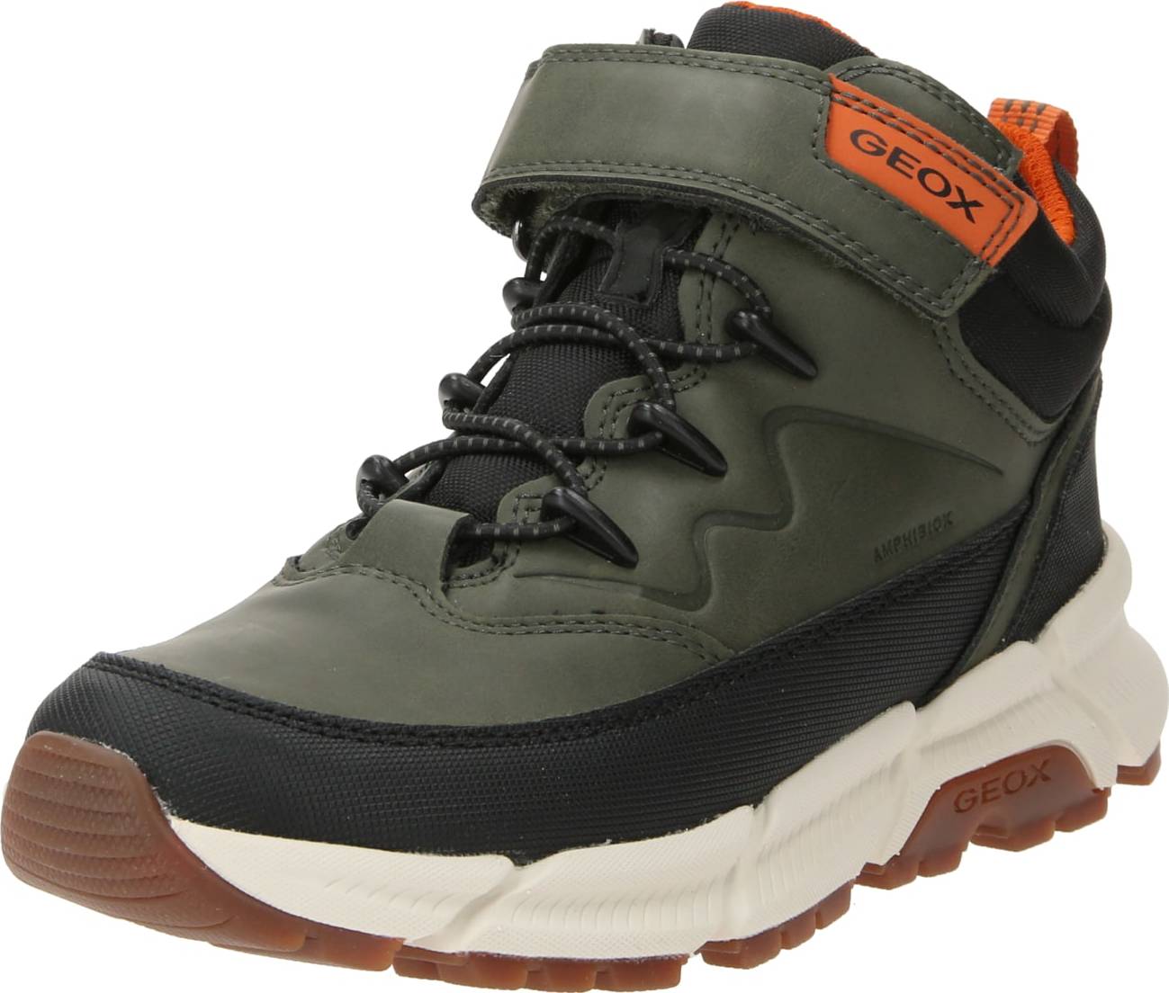 Kozačky 'FLEXYPER' Geox khaki / oranžová / černá