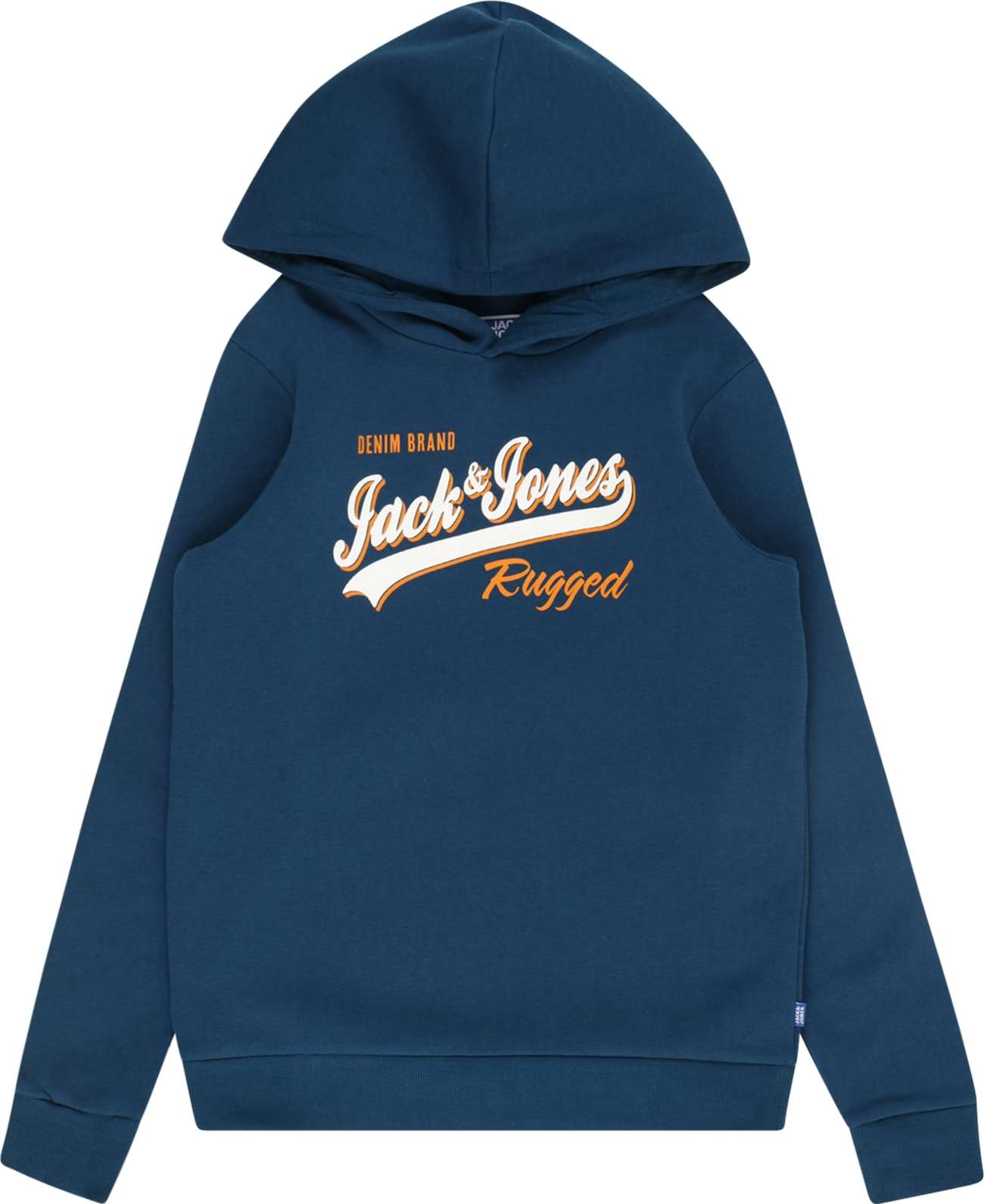 Mikina Jack & Jones Junior tmavě modrá / tmavě oranžová / bílá