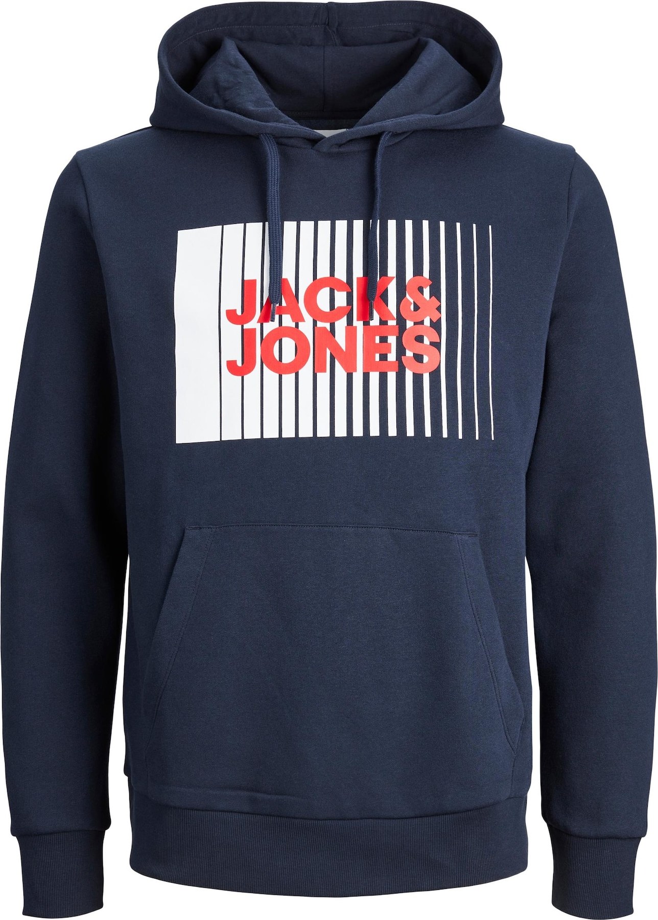 Mikina Jack & Jones Plus marine modrá / červená / bílá