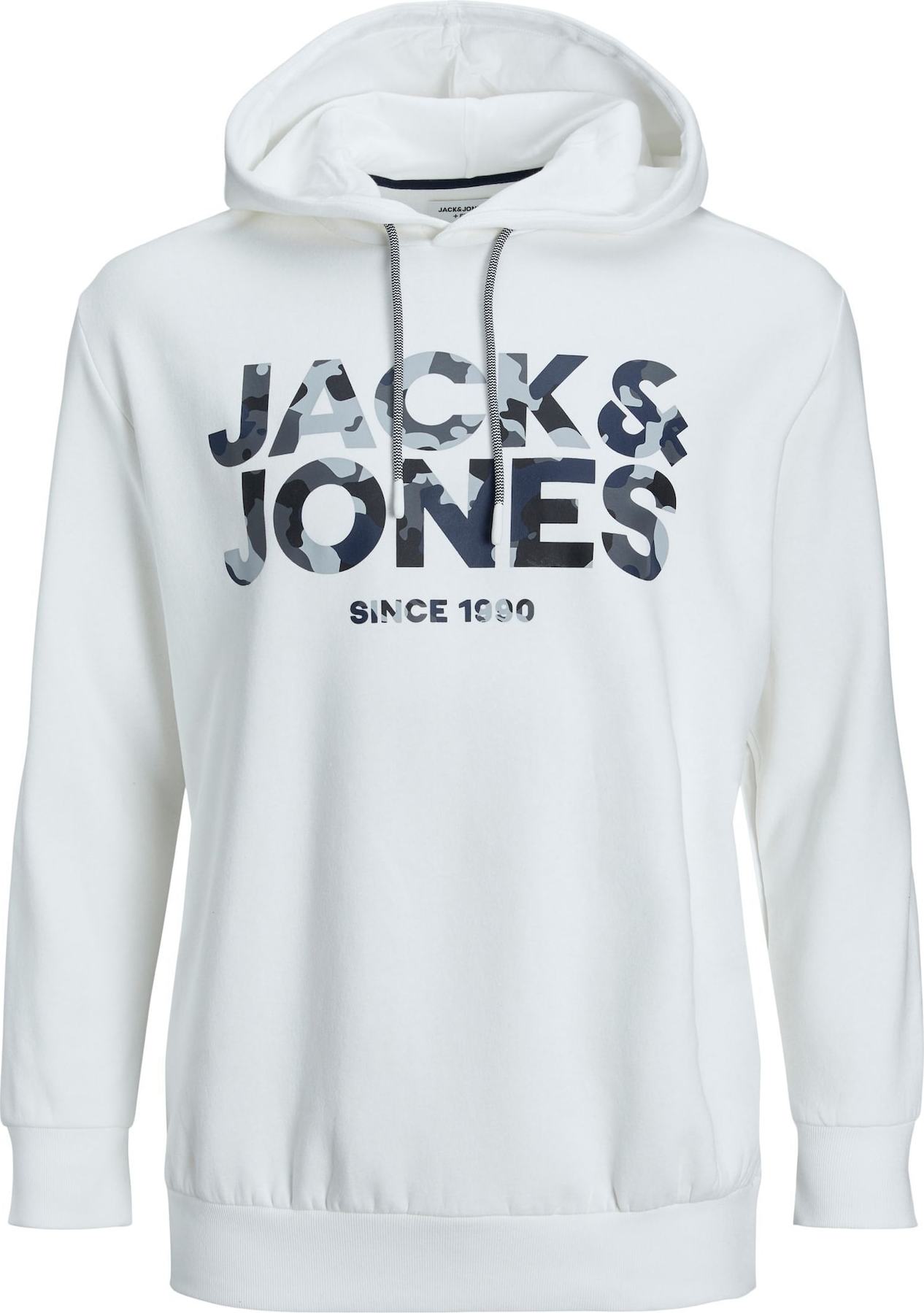 Mikina Jack & Jones Plus noční modrá / světle šedá / černá / bílá