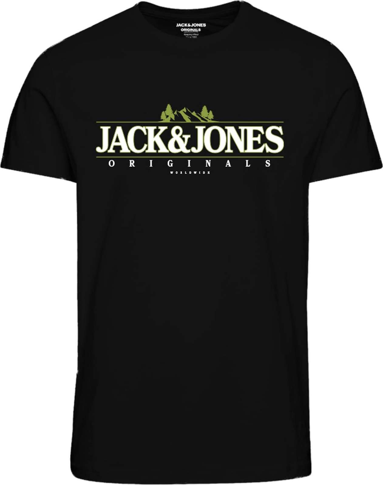 Tričko 'MEDIAN' jack & jones zelená / černá / bílá